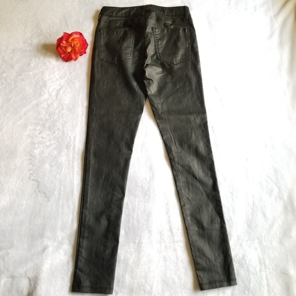 Sleek | Aqua Faux Leather High Rise Legging - Picture 4 of 5